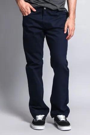 Men's Straight Fit Colored Denim Jeans (Navy)